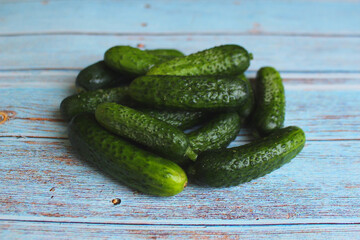 cucumbers on a wooden table