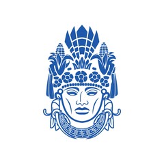 Native Tribe Face Logo Element Illustration for Mascot