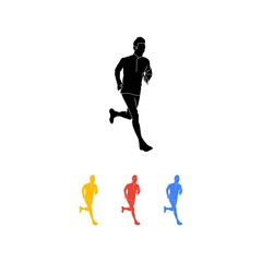 Colorful Silhouette of Man Jogging Outside