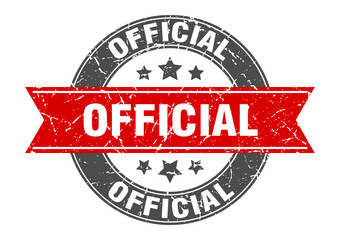 official round stamp with ribbon. label sign