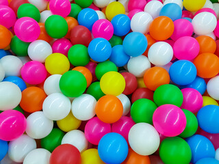Fototapeta na wymiar Colorful balloon and plastic ball in the kids playground. 