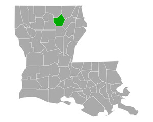 Karte von Ouachita in Louisiana