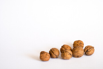 walnuts on a white background