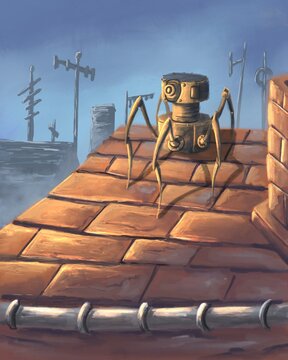 Robot on the red roof