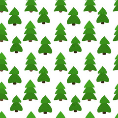 Seamless Christmas pattern with fir trees. Winter vector background.