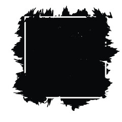 brush grunge stroke over square frame. vector illustration frame