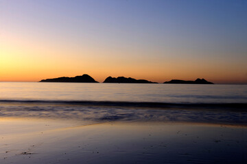 sunset of the Cíes Islands,
