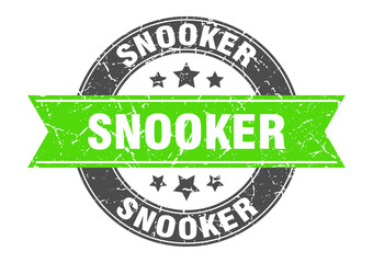 snooker round stamp with ribbon. label sign