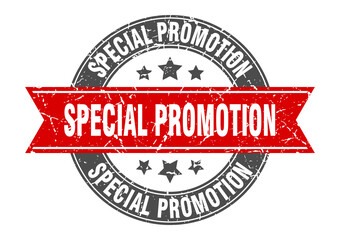 Obraz premium special promotion round stamp with ribbon. label sign