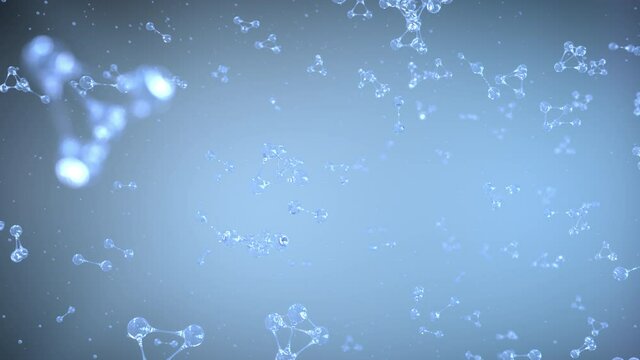 Closeup The DNA is passed through the water molecule.