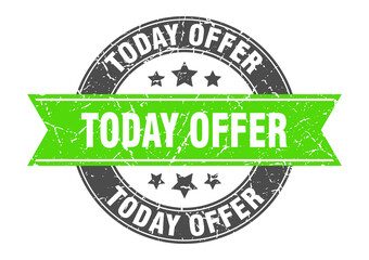 today offer round stamp with ribbon. label sign