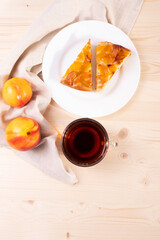 delicious natural homemade peach apricot cinnamon and honey pie 