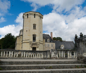 Fototapeta na wymiar Saint Aignan sur Cher. France. View of the castle and collegial church, by the river