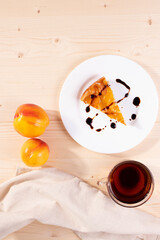 delicious natural homemade peach apricot cinnamon and honey pie 