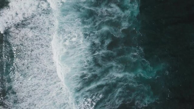 Waves rolling from above. Top down view.