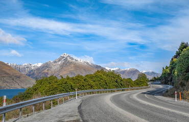 Road to the snow mountains of New Zealand, New Zealand - 378753075