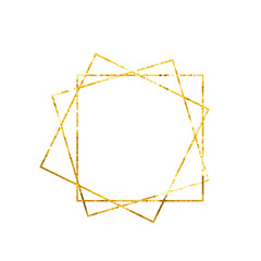 Fototapeta na wymiar Hand drawn golden paint geometrical frame