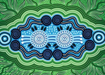 Aboriginal dot art vector painting. Nature concept