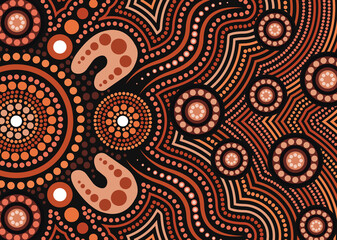 Aboriginal dot art vector background