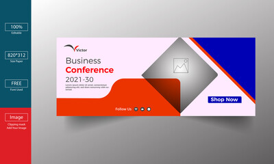 Business conference Template for web banner Design 