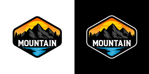 Mountains logo design vector template