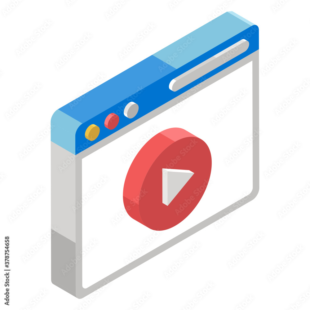 Canvas Prints web video streaming icon in isometric vector design