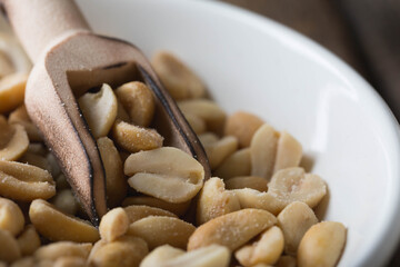 Salted peanuts in a cup