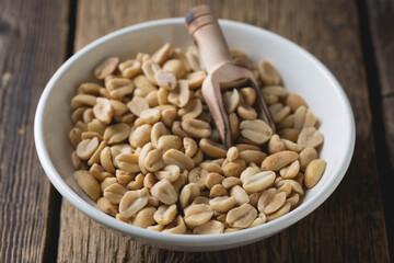 Salted peanuts in a cup
