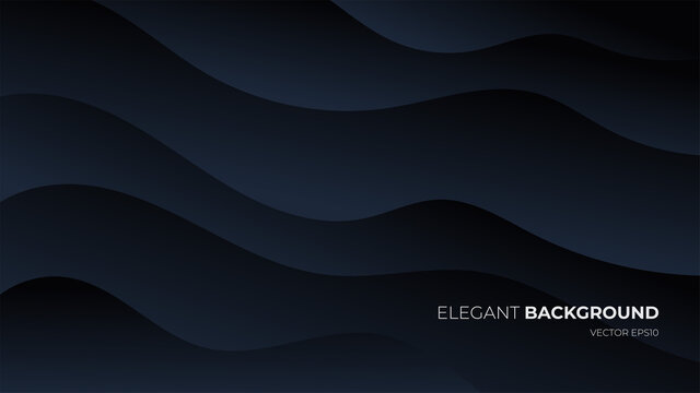Abstract wavy luxury dark blue background. Illustration vector for poster, flyer, digital board and concept design. Minimalist elegant premium design.