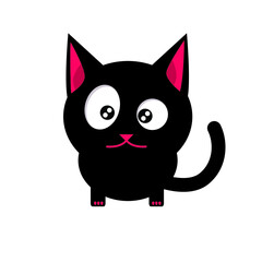 Cute Black Cat Illustration