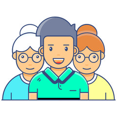 Fototapeta premium Trendy icon of workforce in editable flat style 