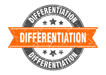 differentiation round stamp with ribbon. label sign