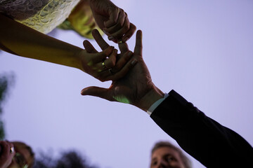 person holding a glass of wine