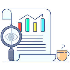 
Trendy analysis icon style, file monitoring
