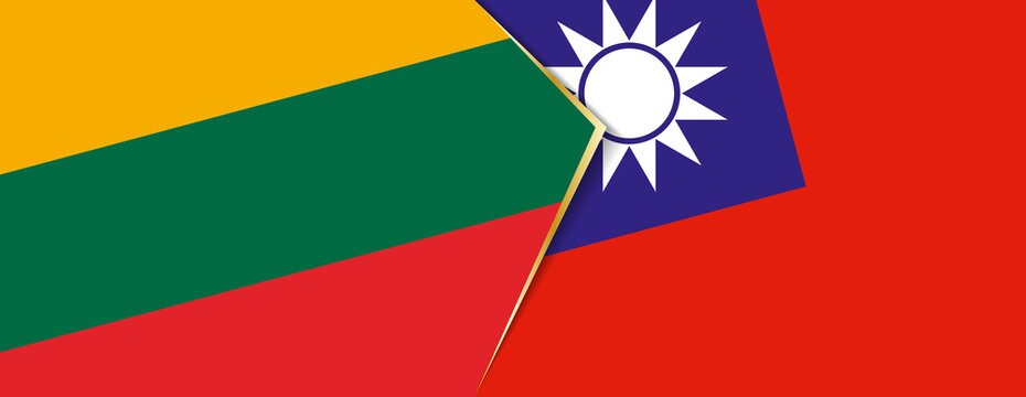 Lithuania And Taiwan Flags, Two Vector Flags.