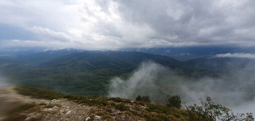 fog over the mountains
