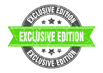 exclusive edition round stamp with ribbon. label sign