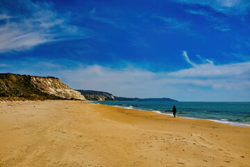 Marine panorama on the beach of Torre Salsa Sicily Italy