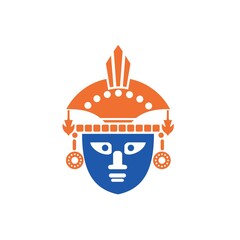 Native Mask Cartoon Illustration Logo Element