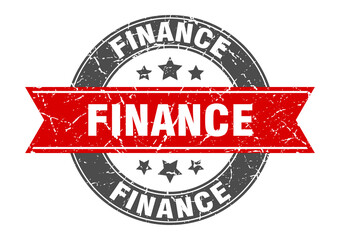 Obraz premium finance round stamp with ribbon. label sign