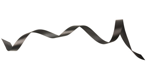A black ribbons isolated on a white background with clipping path.