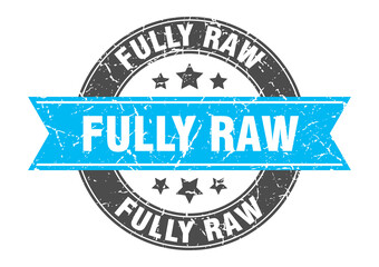 fully raw round stamp with ribbon. label sign