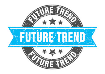 future trend round stamp with ribbon. label sign