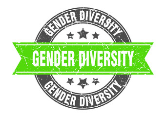 gender diversity round stamp with ribbon. label sign