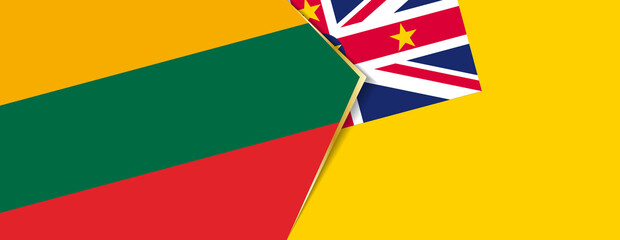 Lithuania and Niue flags, two vector flags.
