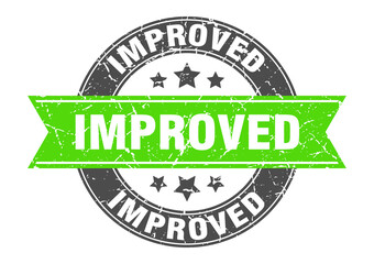 Obraz premium improved round stamp with ribbon. label sign