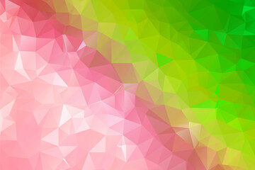 Pink & Green Crystals Triangles Abstract Low Poly Gradient Polygonal Background Vector Illustration