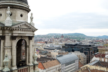 Obraz premium Panorama of Budapest Hungary from the tower of famous St Istvan cathedral