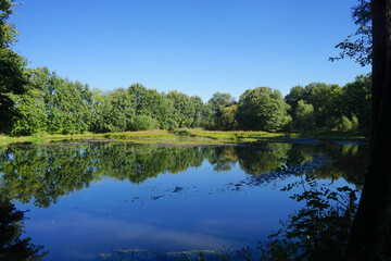 Kleiner See an der Ems neben dem Steinhorster Becken im Sommer