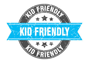 kid friendly round stamp with ribbon. label sign